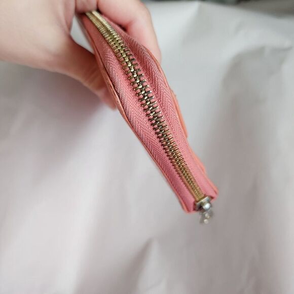 Chloe long wallet Zip Around Zippy Lilly Ribbon Bow Genuine leather Coral Pink - Picture 10 of 12